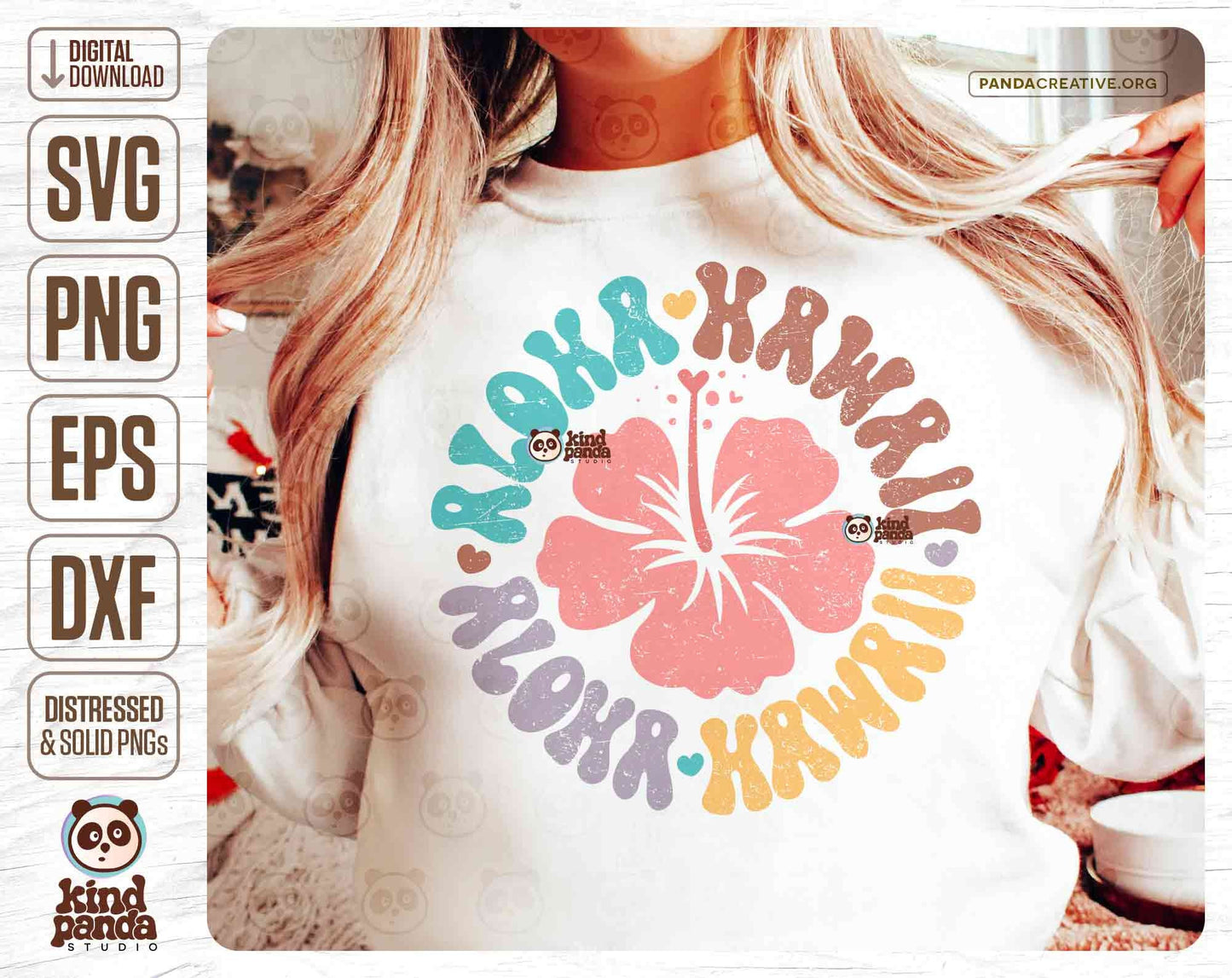 Groovy Aloha PNG SVG, Retro Hibiscus Summer Sublimation, Vintage Vacation Shirt Png, Beach Ocean Hoodie Design, Girls Trip, Dtg DTF Transfer