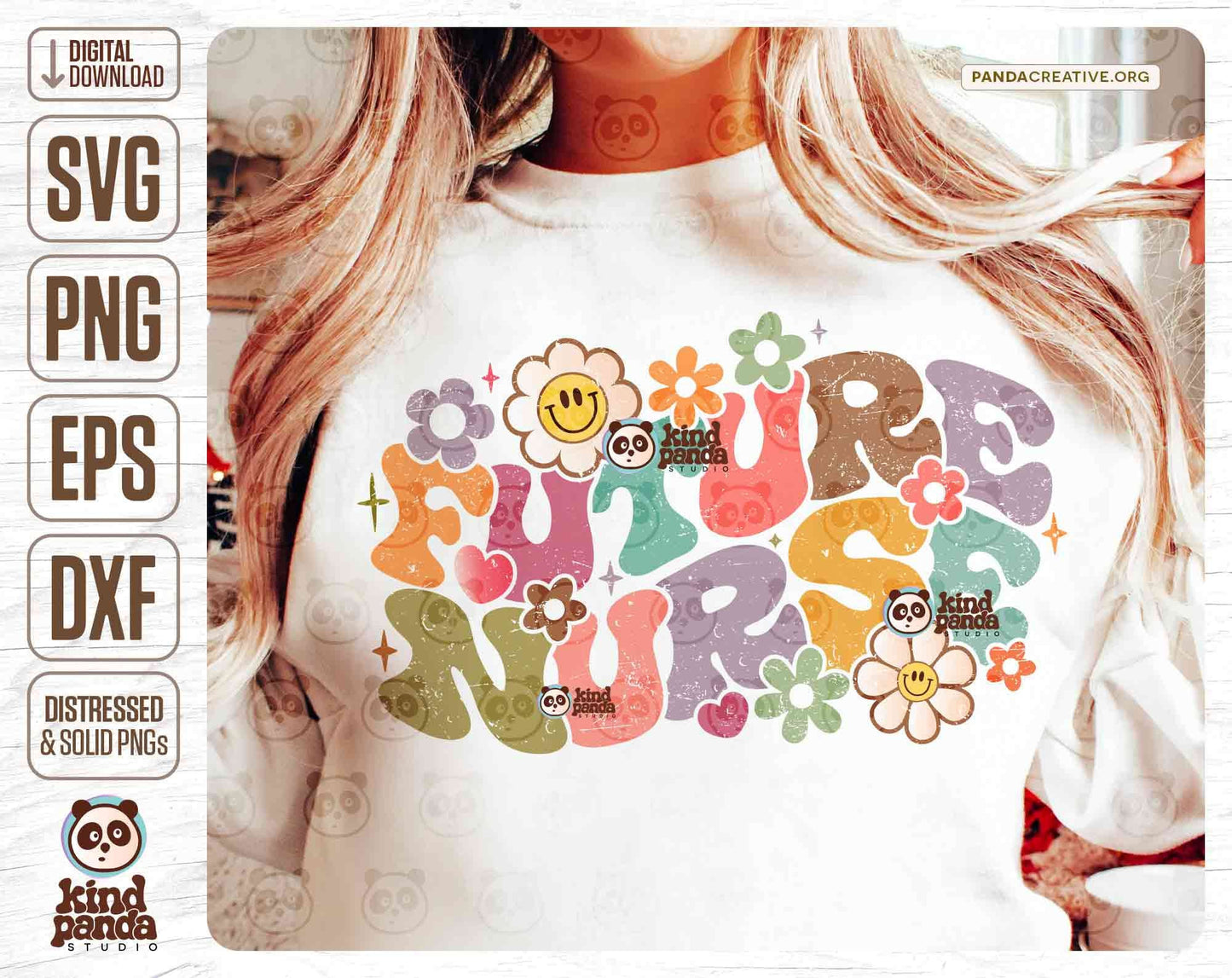 Groovy Future Nurse PNG SVG, Retro Sublimation, Floral Nurse Shirt Design, Student Nurse, Colorful Nursing Dtf Dtg, Vintage Graduate Nurse